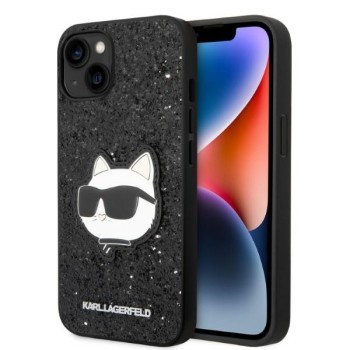 Калъф Karl Lagerfeld - Hardcase Glitter (KLHCP14MG2CPK) - iPhone 14 Plus - Choupette Patch