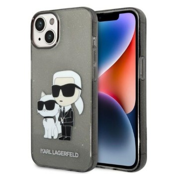 Калъф Karl Lagerfeld - Hardcase Glitter (KLHCP14MHNKCTGK) - iPhone 14 Plus - Karl&Choupette