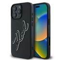 Калъф Karl Lagerfeld - 3D Design (KLHCP16L3DRKSDLK) - iPhone 16 Pro - Rubber Signature