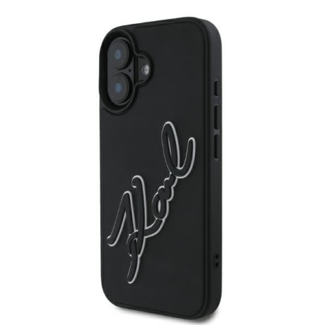 Калъф Karl Lagerfeld - 3D Design (KLHCP16S3DRKSDLK) - iPhone 16 - Rubber Signature