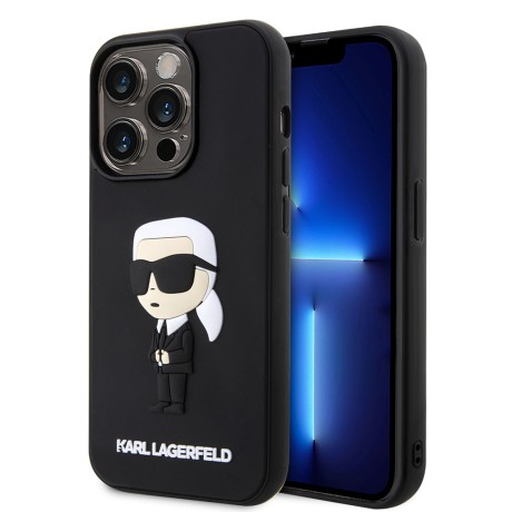 Калъф Karl Lagerfeld - 3D Design (KLHCP14L3DRKINK) - iPhone 14 Pro - Rubber Ikonik