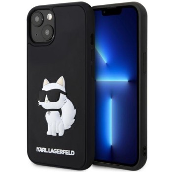 Калъф Karl Lagerfeld - 3D Design (KLHCP14M3DRKHNK) - iPhone 14 Plus - Rubber Choupette