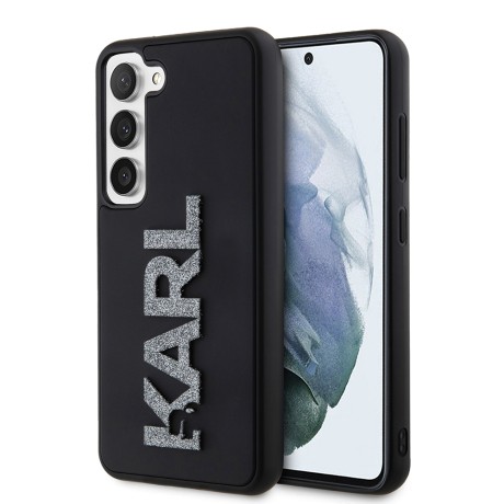 Калъф Karl Lagerfeld - 3D Design (KLHCS23S3DMBKCK) - Samsung Galaxy S23 - Rubber Glitter Logo