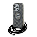 Калъф Karl Lagerfeld - IML Crossbody MagSafe (KLHMP15LHCKCKLCK) - iPhone 15 Pro - Monogram Karl&Choupette Head