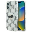 Калъф Karl Lagerfeld - IML Luxury Electroplated (KLHCP16SHKLPKHT) - iPhone 16 - Transparent Karl Head