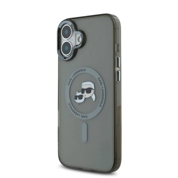 Калъф Karl Lagerfeld - IML MagSafe (KLHMP16SHLSKCK) - iPhone 16 - Metal Karl&Choupette Head