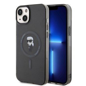 Калъф Karl Lagerfeld - IML MagSafe (KLHMP15MHFCKNOK) - iPhone 15 Plus - Black Ikonik