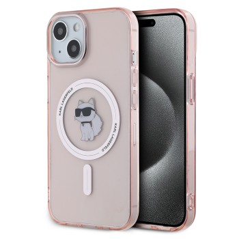 Калъф Karl Lagerfeld - IML MagSafe (KLHMP14SHFCCNOP) - iPhone 14 - Pink Choupette