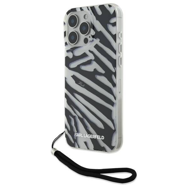 Калъф Karl Lagerfeld - IML Luxury (KLHCP16LHZBPKCCK) - iPhone 16 Pro - Zebra Pattern&Cord