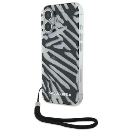 Калъф Karl Lagerfeld - IML Luxury (KLHCP16SHZBPKCCK) - iPhone 16 - Zebra Pattern&Cord