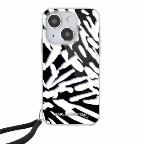 Калъф Karl Lagerfeld - IML Luxury (KLHCP15SHZBPKCCK) - iPhone 15 - Zebra Pattern&Cord