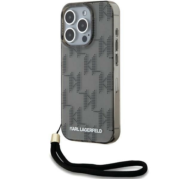 Калъф Karl Lagerfeld - IML Luxury (KLHCP15XHKDPNSK) - iPhone 15 Pro Max - Mono KL Pattern&Cord