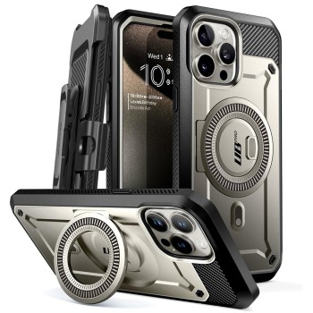 Калъф Supcase - Unicorn Beetle Pro MagSafe - iPhone 15 Pro - Titan Gray