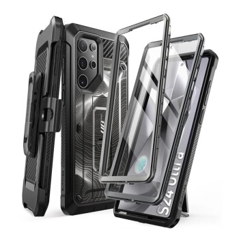 Калъф Supcase - Unicorn Beetle Pro - Samsung Galaxy S24 Ultra - Black Ripple