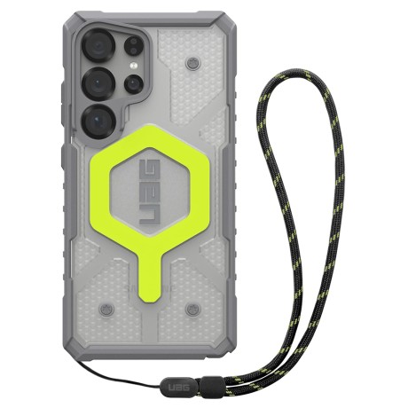 Калъф UAG - Pathfinder Clear MagSafe - Samsung Galaxy S25 Ultra - Active Neon Lanyard