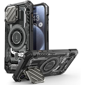 Калъф Supcase - Unicorn Beetle XT MagSafe - iPhone 15 Pro Max - Black Circuit