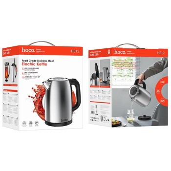 Електрическа кана HOCO HE12, electric kettle, 1,7л. stainless steel, Черен