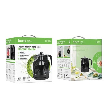 Електрическа кана HOCO HE10, retro electric kettle, 1,7л. Черен