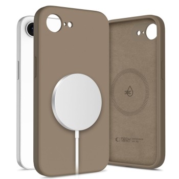 Калъф TECH-PROTECT Liquid Silicone Magsafe за iPhone 16e, Chocalate Brown