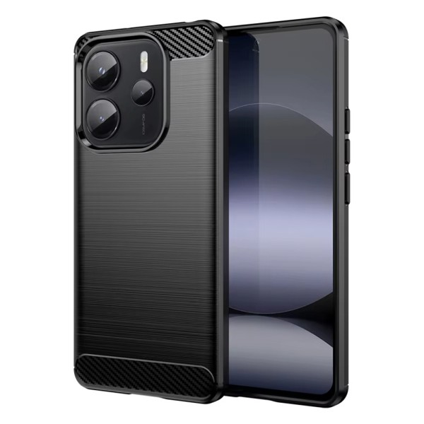 Калъф Techsuit - Carbon Silicone - Xiaomi Redmi Note 14 4G (164,84 x 78,15 x 8,16mm) - Black