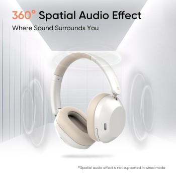 Слушалки Realme Techlife Studio H1, Ear Over Wireless, 360° Spatial Audio, Bluetooth, White