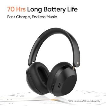 Слушалки Realme Techlife Studio H1, Ear Over Wireless, 360° Spatial Audio, Bluetooth, Black