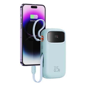Външна батерия-Baseus -  22.5W, 20000mAh, Cable Type-C, 30cm - Blue