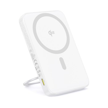 Външна батерия Baseus -  20W, 5000mAh, Rotable Stand, Cable Type-C - White