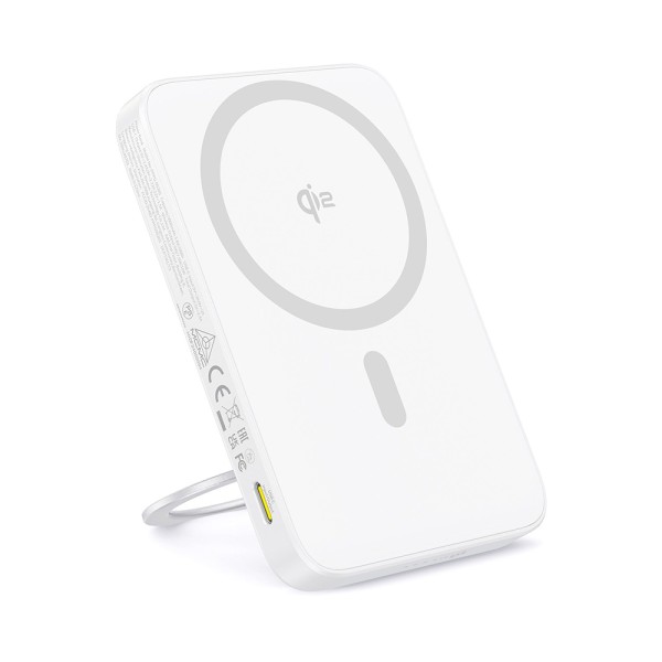 Външна батерия Baseus -  20W, 5000mAh, Rotable Stand, Cable Type-C - White