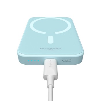 Външна батерия Baseus -  20W, 6000mAh, with Cable Type-C, 30cm - Blue
