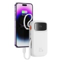 Външна батерия-Baseus -  Lightning, 2x Type-C, USB, 22.5W, 20000mAh, Cable Type-C, 30cm - White