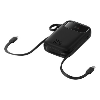Външна батерия-Baseus - Lightning, 2x Type-C, USB, 22.5W, 20000mAh, Cable Type-C, 30cm - Black