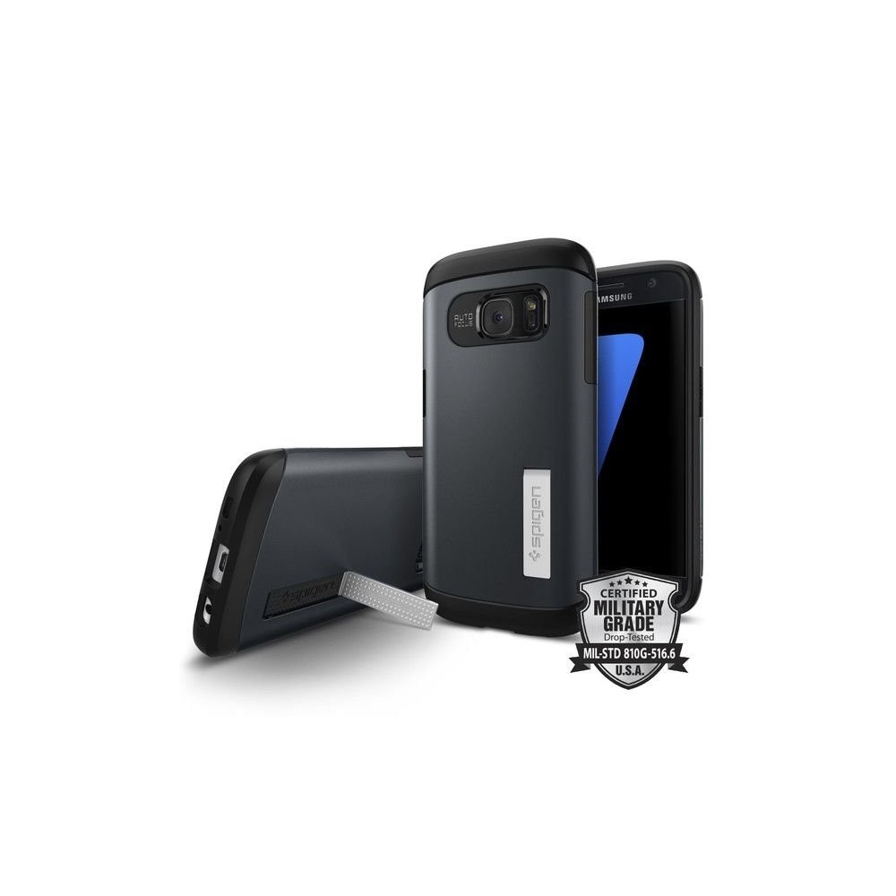 Spigen Slim Armor хибриден кейс с най-висока степен на защита за Samsung Galaxy S7, Metal Slate