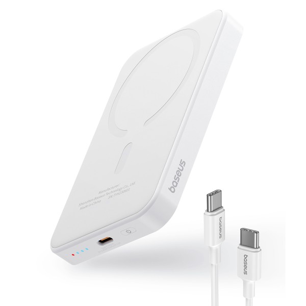 Външна батерия Baseus -,20W, 5000mAh, with Cable Type-C, 30cm - White