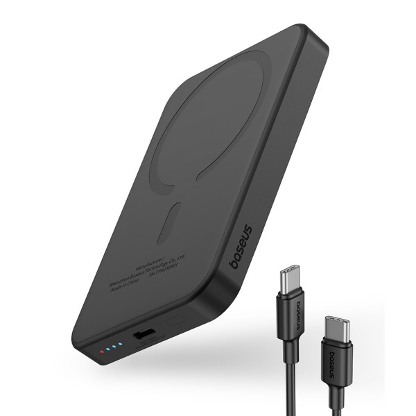 Външна батерия-Baseus - 20W, 5000mAh, with Cable Type-C, 30cm - Black