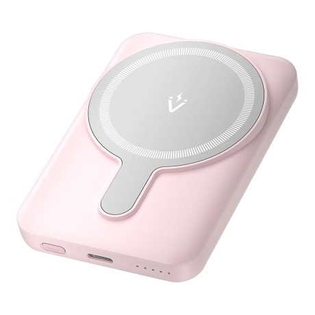 Външна батерия-Vention - Wireless Power Bank (FHSP0) Fast Charging, 20W, 5000mAh - Pink