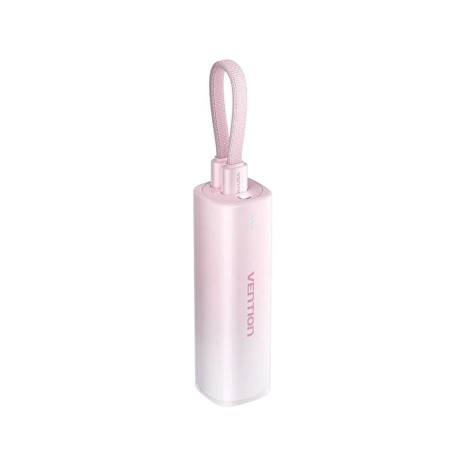 Външна батерия-Vention - Power Bank (FHWR0) -  20W, Light Indicator, Fast Charging Cable, 5000mAh - Pink