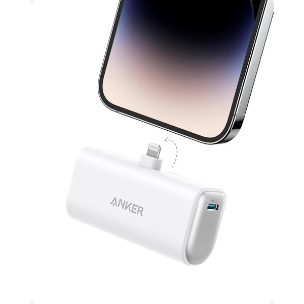 Външна батерия-Anker - Power Bank Nano (A1645G21) - Lightning Connector, 5000mAh, 12W - White