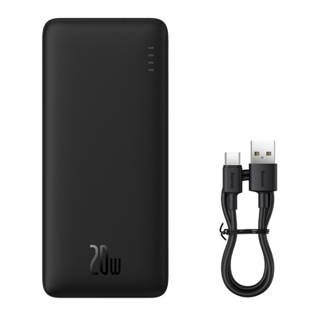 Външна батерия Baseus - Power Bank Airpow , 20W, 10000mAh, with Cable Type-C - Black