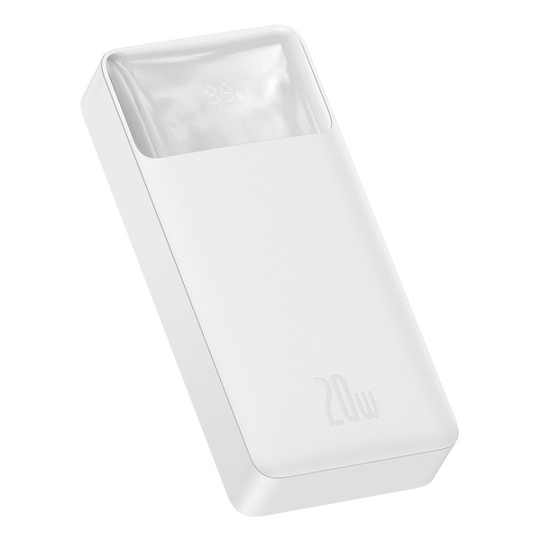Калъф-Baseus - Power Bank Bipow (PPBD050302) - 2x USB, USB-C, Micro-USB, 20000mAh, 20W with Cable Micro-USB, 0.25m - White
