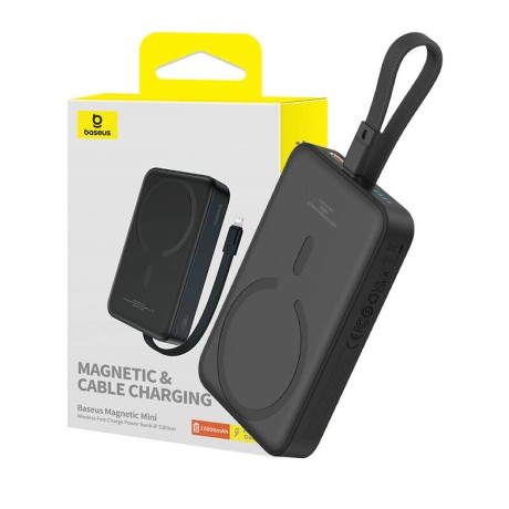 Външна батерия Baseus - Power Bank Magnetic Mini (P10022109113-00) - MagSafe, USB-C, 10000mAh, 20W - Black
