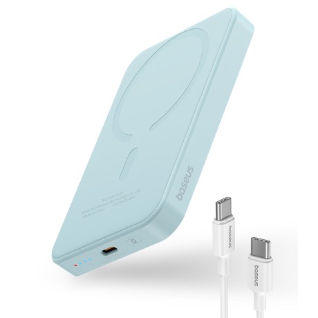 Калъф-Baseus - Power Bank Mini (P10022107313-00) - Type-C, MagSafe Charging, 20W, 5000mAh, with Cable Type-C, 30cm - Blue
