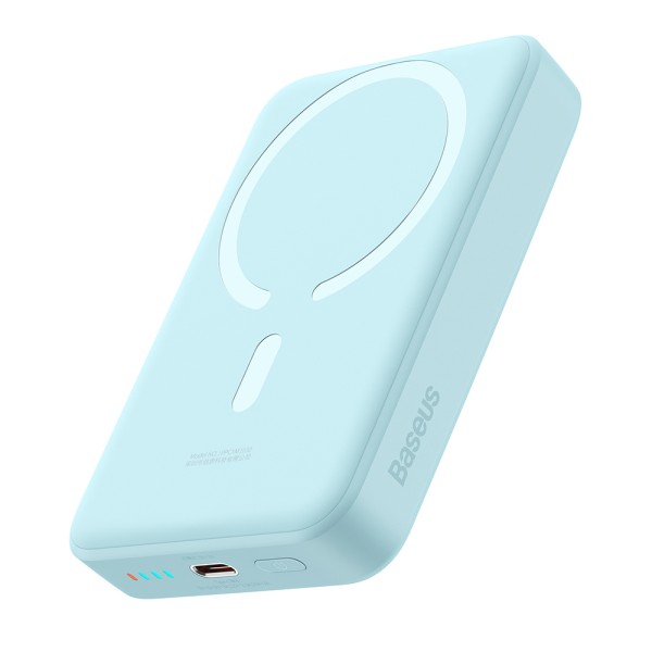 Калъф-Baseus - Power Bank Mini (PPCX110203) - USB-C, MagSafe, 10000mAh, 30W, with Cable Type-C, 30cm - Blue