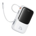 Калъф-Baseus - Power Bank Qpow Pro+ (P10067101213-00) - Lightning, 2x Type-C, USB, 22.5W, 10000mAh, Cable Type-C - White