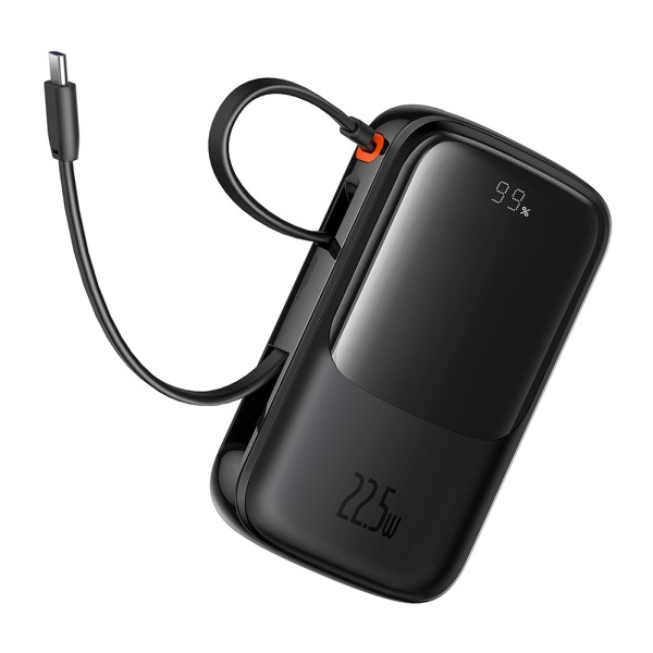Външна батерия Baseus - Power Bank Qpow Pro+ - 10000mAh, Cable USB-C - Black