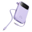 Калъф-Baseus - Power Bank Qpow Pro+ (P10055003513-00) - Lightning, 2x Type-C, USB, 22.5W, 10000mAh, Cable Type-C, 30cm - Purple