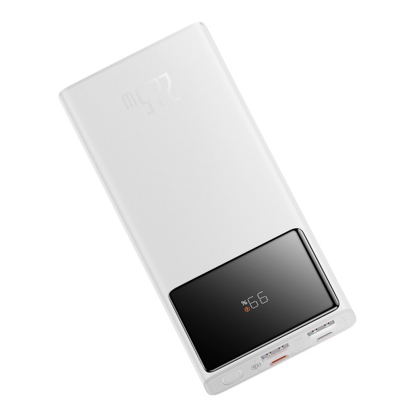 Калъф-Baseus - Power Bank Star-Lord (PPXJ100002) - 2x USB, Type-C, Micro-USB, 22.5W, 10000mAh, Cable Type-C, 3A, 30cm - White