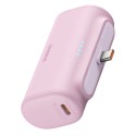 Външна батерия Baseus - Power Bank (P10068306413-00) - Type-C, Compact Design, 20W, 5000mAh, with Cable Type-C - Baby Pink
