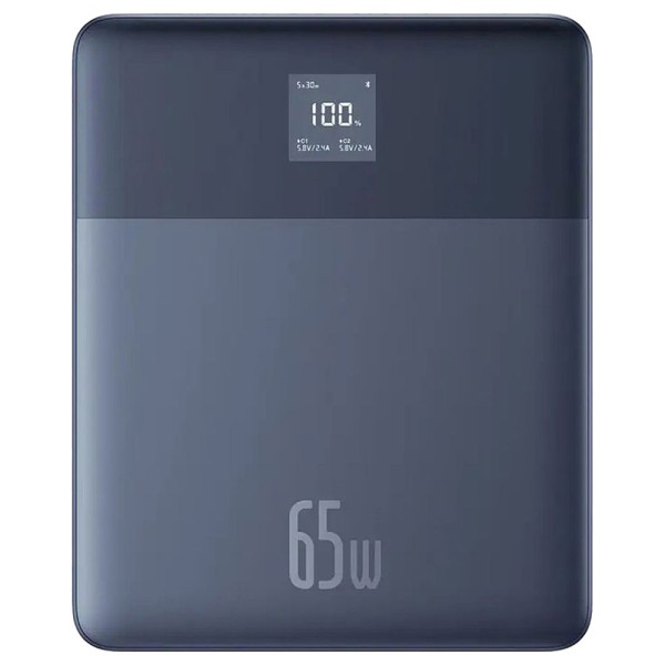Външна батерия  Baseus- Power Bank Blade (P10063801323-00) - 2x Type-C, 65W, 12000mAh, Digital Display, with Cable USB-C - Blue