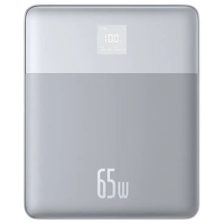 Калъф-Baseus - Power Bank Blade (P10063801S13-00) - 2x Type-C, 65W, 12000mAh, Digital Display, with Cable USB-C - Silver